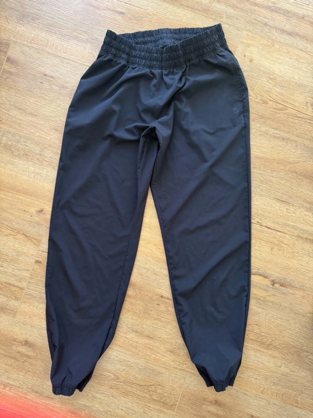 aerie Black Track Joggers with Elastic Waist